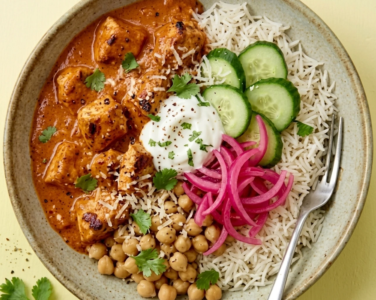 Butter Chicken Rice Bowl at Social Cafe By Party Platter in Edmonton, AB